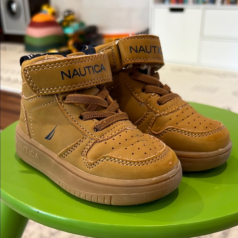 Nautica Tan Sneakers High-Top Velcro